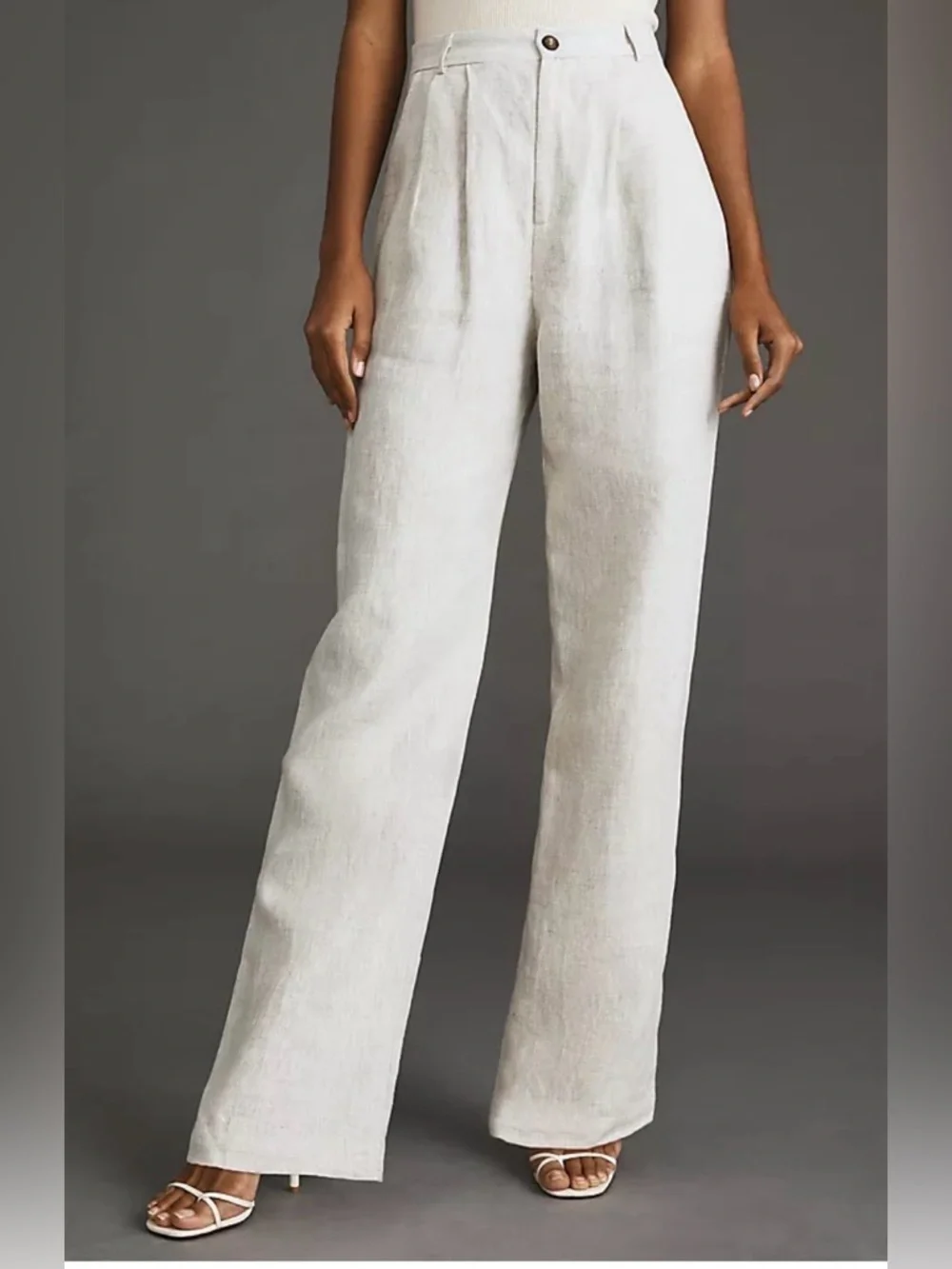 Reformation Mason Linen Pant 2P oatmeal